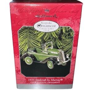Hallmark "1935 Steelcraft by Murray" Die-Cast Green Pedal Car Ornament 1998 NIB